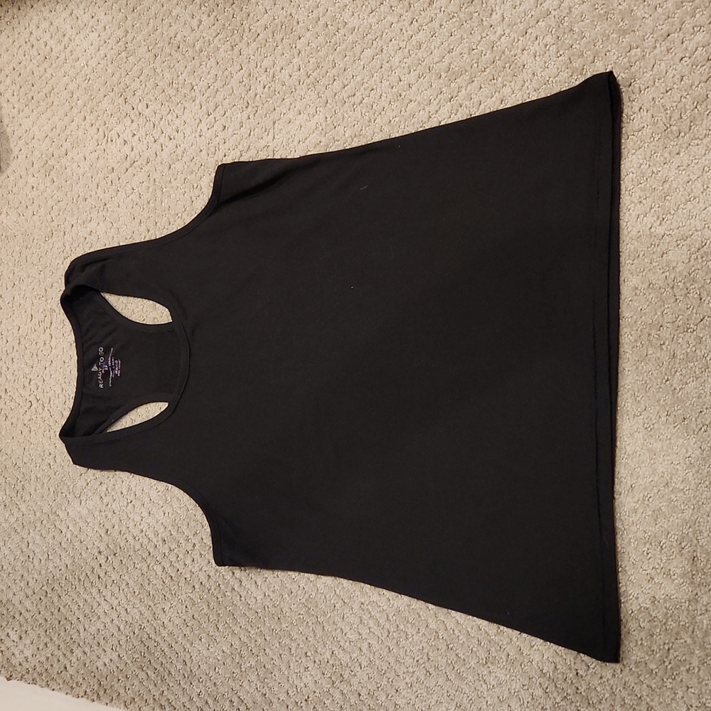 Plus Size Racerback black blouse 2X